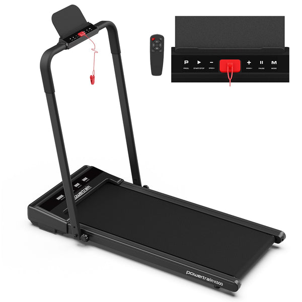 Powertrain K500 Walking Pad Treadmill 2 in 1 Foldable Walking & Running Machine w/2.5HP Motor Dual LED Displays 2 Level Awezingly