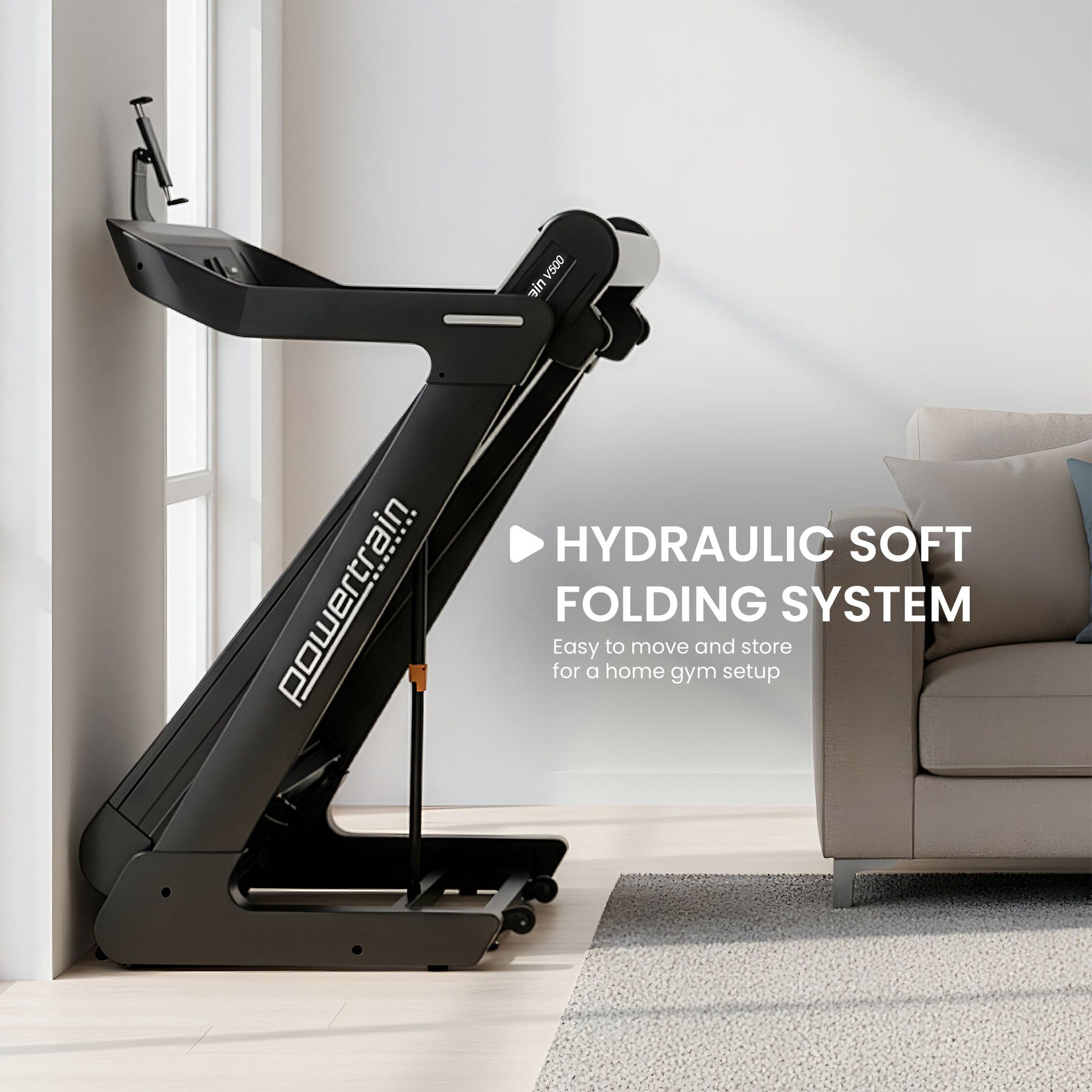 Powertrain V500 3hp Foldable Treadmill Cardio Running Automatic Incline Machine Powertrain