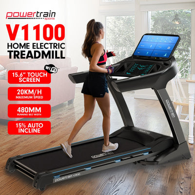 Powertrain V1100 Treadmill with Wifi Touch Screen & Incline