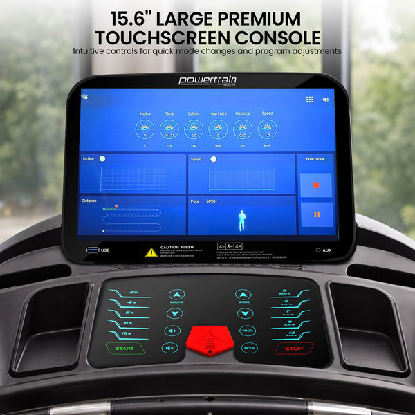 Powertrain V1100 Treadmill with Wifi Touch Screen & Incline Awezingly