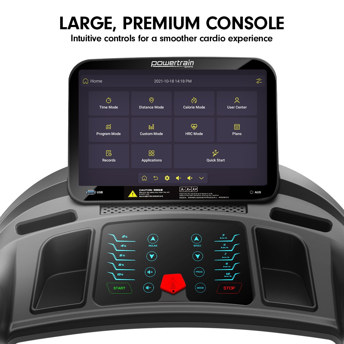 Powertrain V1100 Treadmill with Wifi Touch Screen & Incline Powertrain