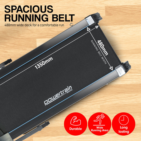 Powertrain V1200 Treadmill with Shock-Absorbing System Awezingly