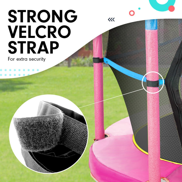 Kahuna 4.5ft Trampoline Round Free Safety Net Spring Pad Cover Mat Outdoor - Blue Pink Kahuna