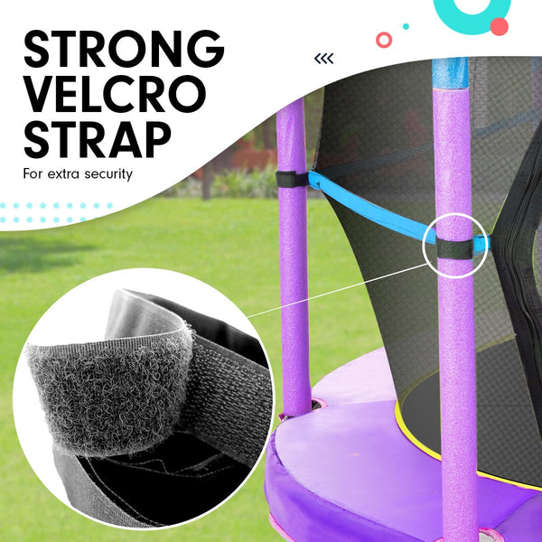 Kahuna 4.5ft Trampoline Round Free Safety Net Spring Pad Cover Mat Outdoor Blue Purple Kahuna