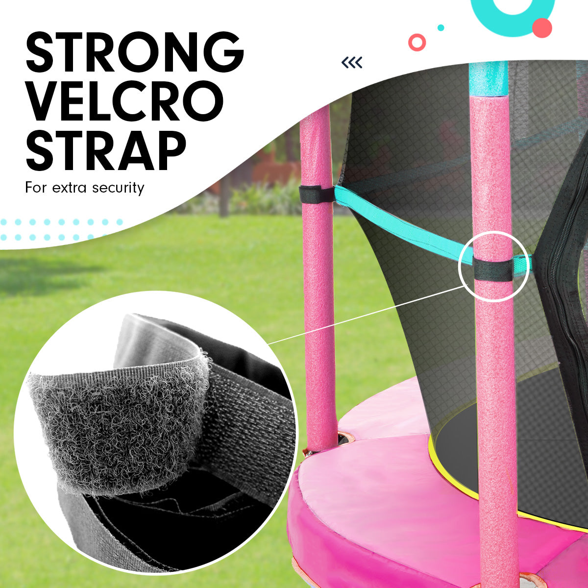 Kahuna 4.5ft Trampoline Round Free Safety Net Spring Pad Cover Mat Outdoor Green Pink Kahuna