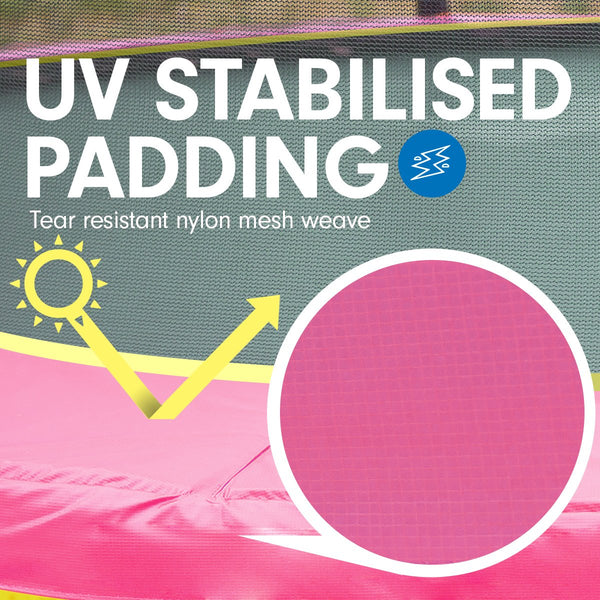 Kahuna 4.5ft Trampoline Round Free Safety Net Spring Pad Cover Mat Yellow Pink Kahuna