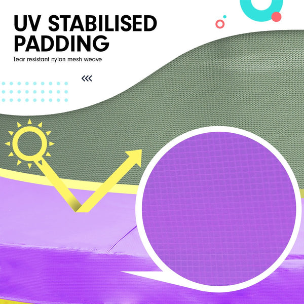 Kahuna 4.5ft Trampoline Round Free Safety Net Spring Pad Cover Mat Outdoor Yellow Purple Kahuna
