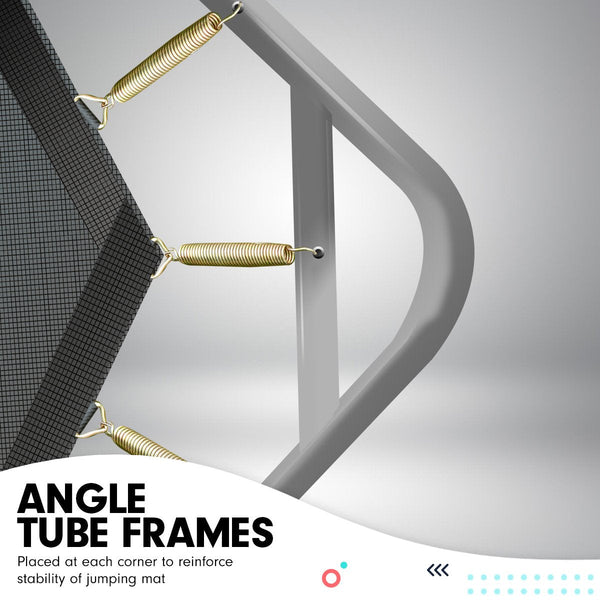 Kahuna 8ft X 11ft Outdoor Rectangular Orange Trampoline with Safety Enclosure. Powertrain