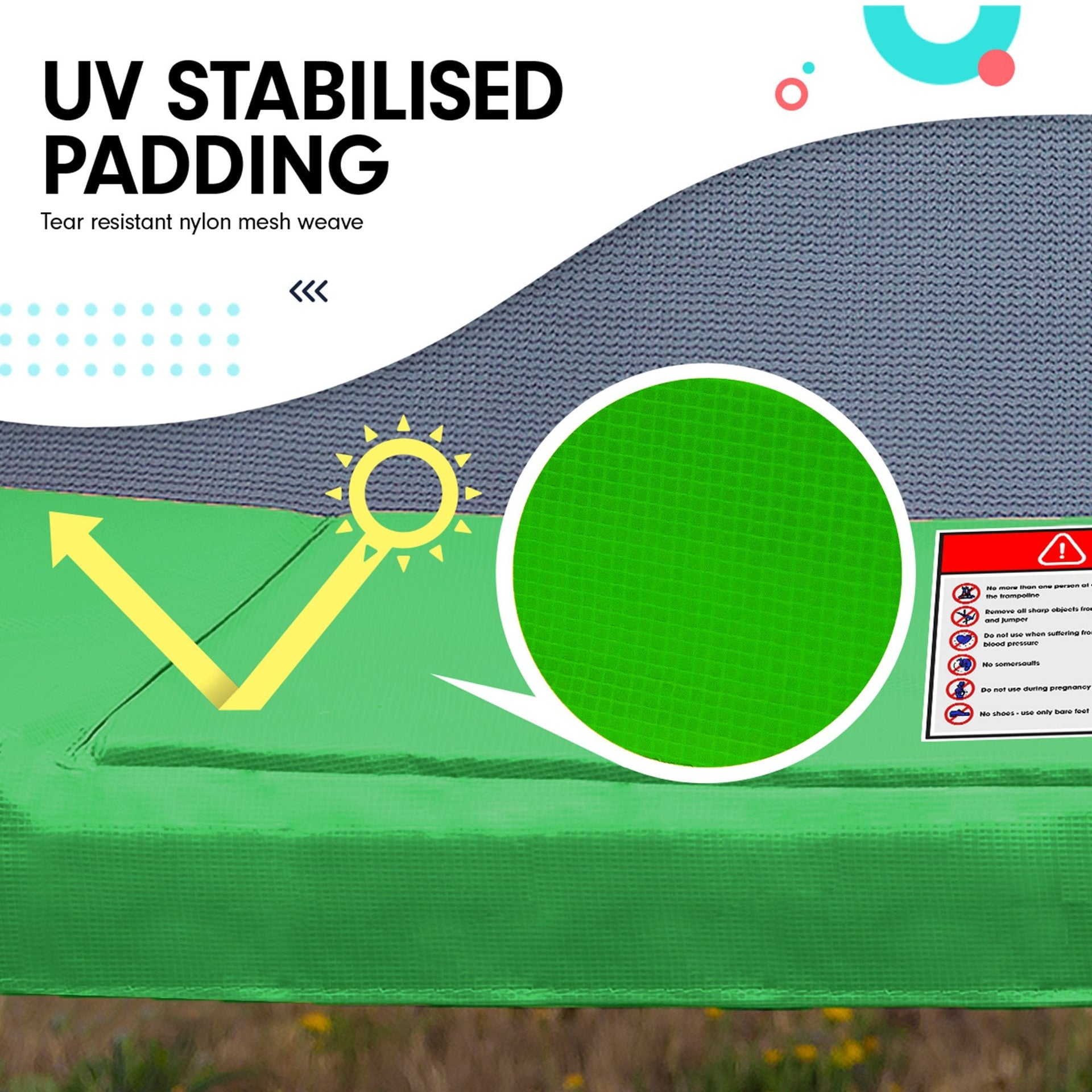 Kahuna 8ft x 11ft Rectangular Trampoline Rainbow Free Safety Net Spring Pad Cover Mat Ladder Kahuna