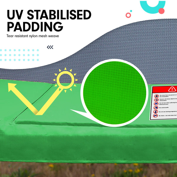 Kahuna 8ft x 11ft Rectangular Trampoline Rainbow Free Safety Net Spring Pad Cover Mat Ladder Kahuna