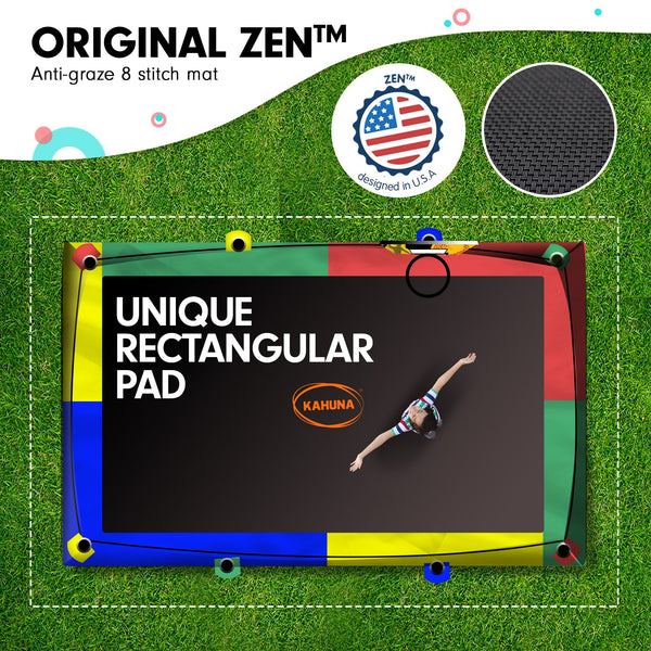 Kahuna 8ft x 11ft Rectangular Trampoline Rainbow Free Safety Net Spring Pad Cover Mat Ladder Kahuna