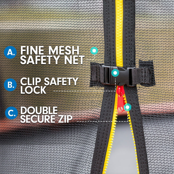 Kahuna 6ft x 9ft Outdoor Rectangular Rainbow Trampoline With Safety Enclosure Kahuna