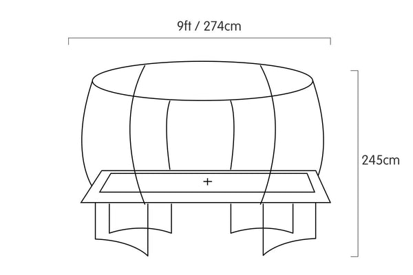 Kahuna 6ft X 9ft Outdoor Rectangular Rainbow Trampoline Safety Enclosure And Basketball Hoop Set Kahuna