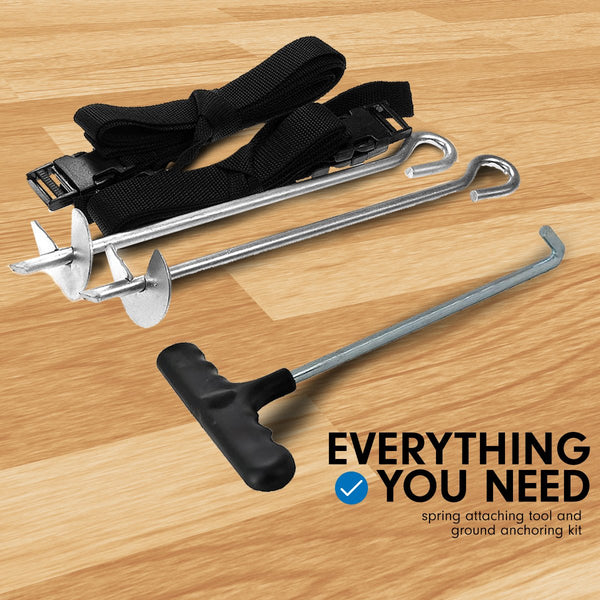 Kahuna 6ft X 9ft Outdoor Rectangular Rainbow Trampoline Safety Enclosure And Basketball Hoop Set Kahuna