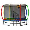 Kahuna 6 ft x 9 ft Rectangular Outdoor Trampoline with Basketball Set Rainbow