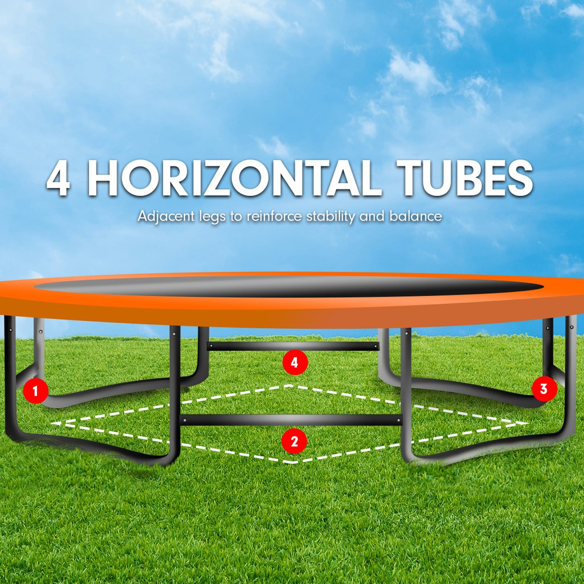 Kahuna 6 ft x 9 ft Rectangular Outdoor Trampoline with Basketball Set Rainbow Kahuna