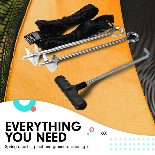 Kahuna Rectangular Trampoline 6x9ft with L.E.D BB Set Rainbow Kahuna