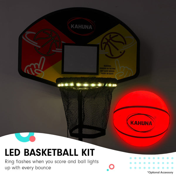 Kahuna Rectangular Trampoline 6x9ft with L.E.D BB Set Rainbow Kahuna