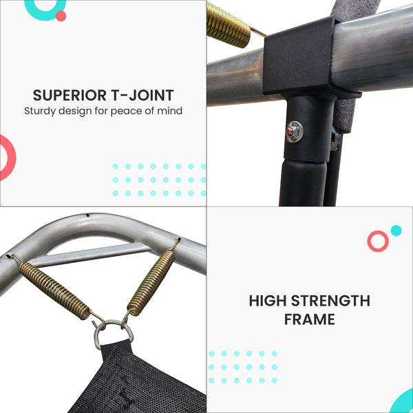 Kahuna Rectangular Trampoline 6x9ft with L.E.D BB Set Rainbow Kahuna