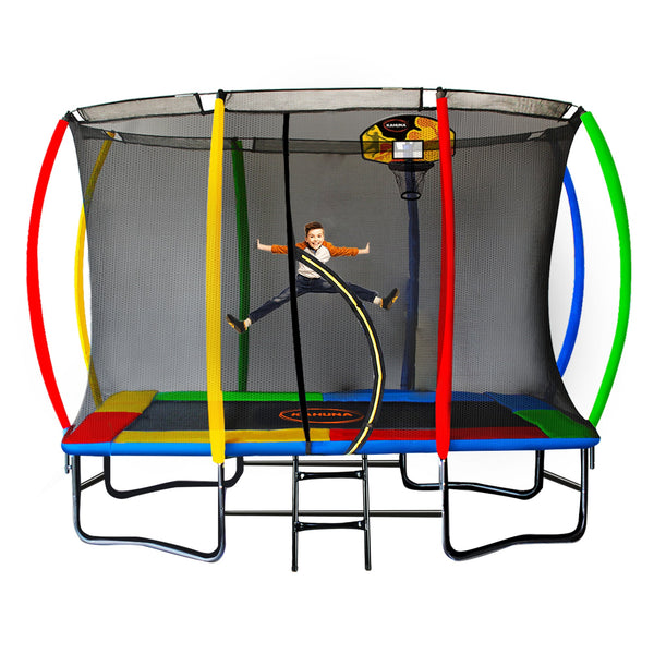 Kahuna Rectangular Trampoline 6x9ft with L.E.D BB Set Rainbow Kahuna