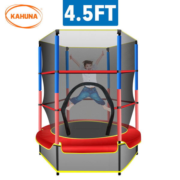 Kahuna 4.5ft Trampoline Round Free Safety Net Spring Pad Cover Mat Outdoor Red Kahuna