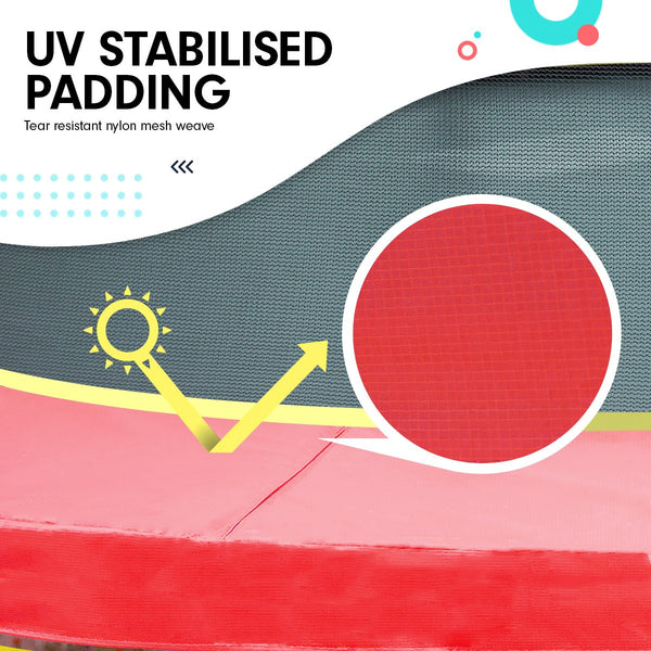 Kahuna 4.5ft Trampoline Round Free Safety Net Spring Pad Cover Mat Outdoor Red Kahuna