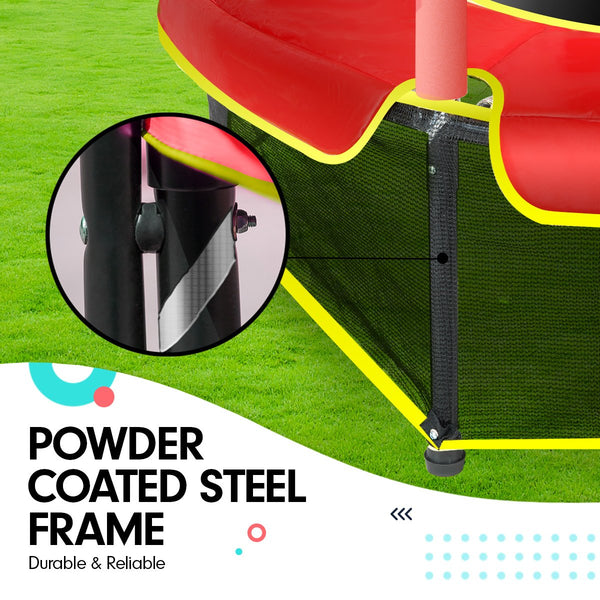 Kahuna 4.5ft Trampoline Round Free Safety Net Spring Pad Cover Mat Outdoor Red Kahuna