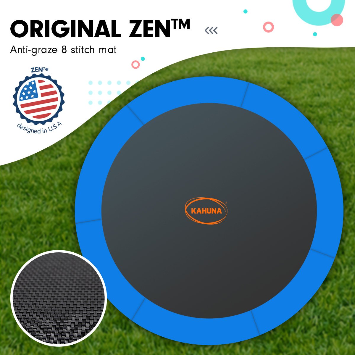 Kahuna Classic 6ft Outdoor Round Blue Trampoline With Safety Enclosure Kahuna