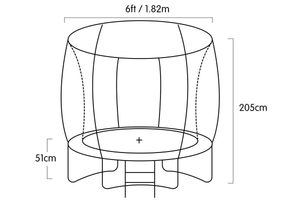 Kahuna Classic 6ft Trampoline Free Safety Net Spring Pad Mat Ladder Basketball Set- Blue Kahuna