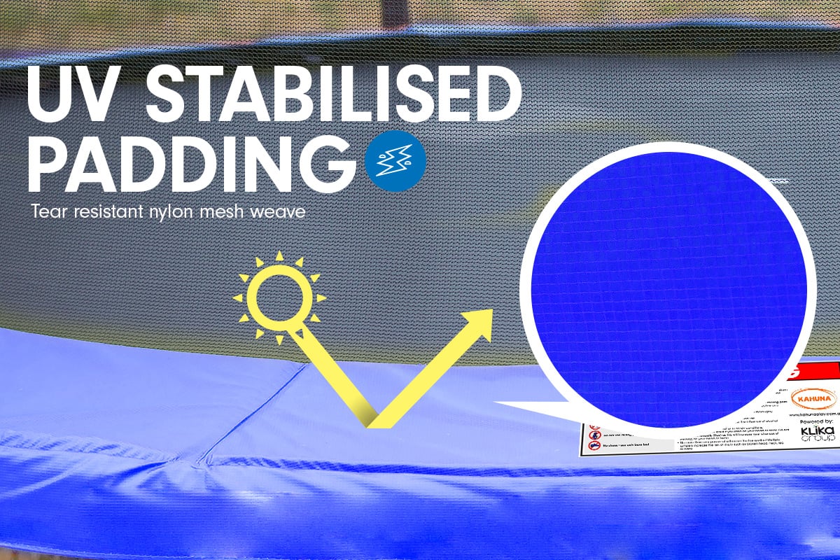 Kahuna Classic 6ft Trampoline Free Safety Net Spring Pad Mat Ladder Basketball Set- Blue Kahuna