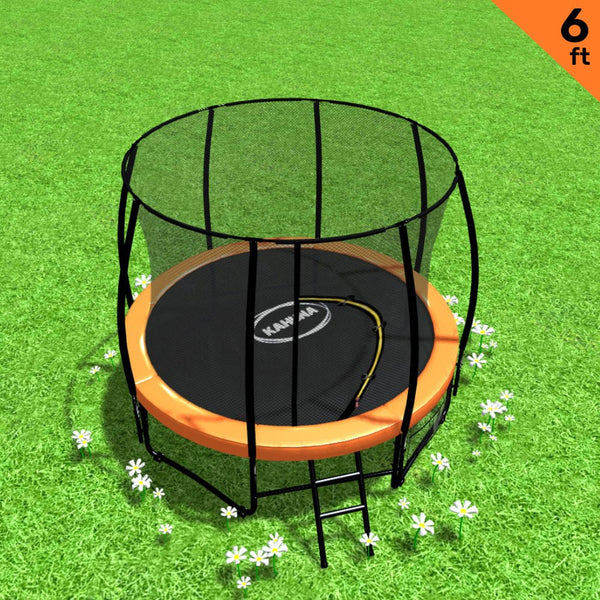 Kahuna Classic 6ft Outdoor Round Orange Trampoline Safety Enclosure Kahuna