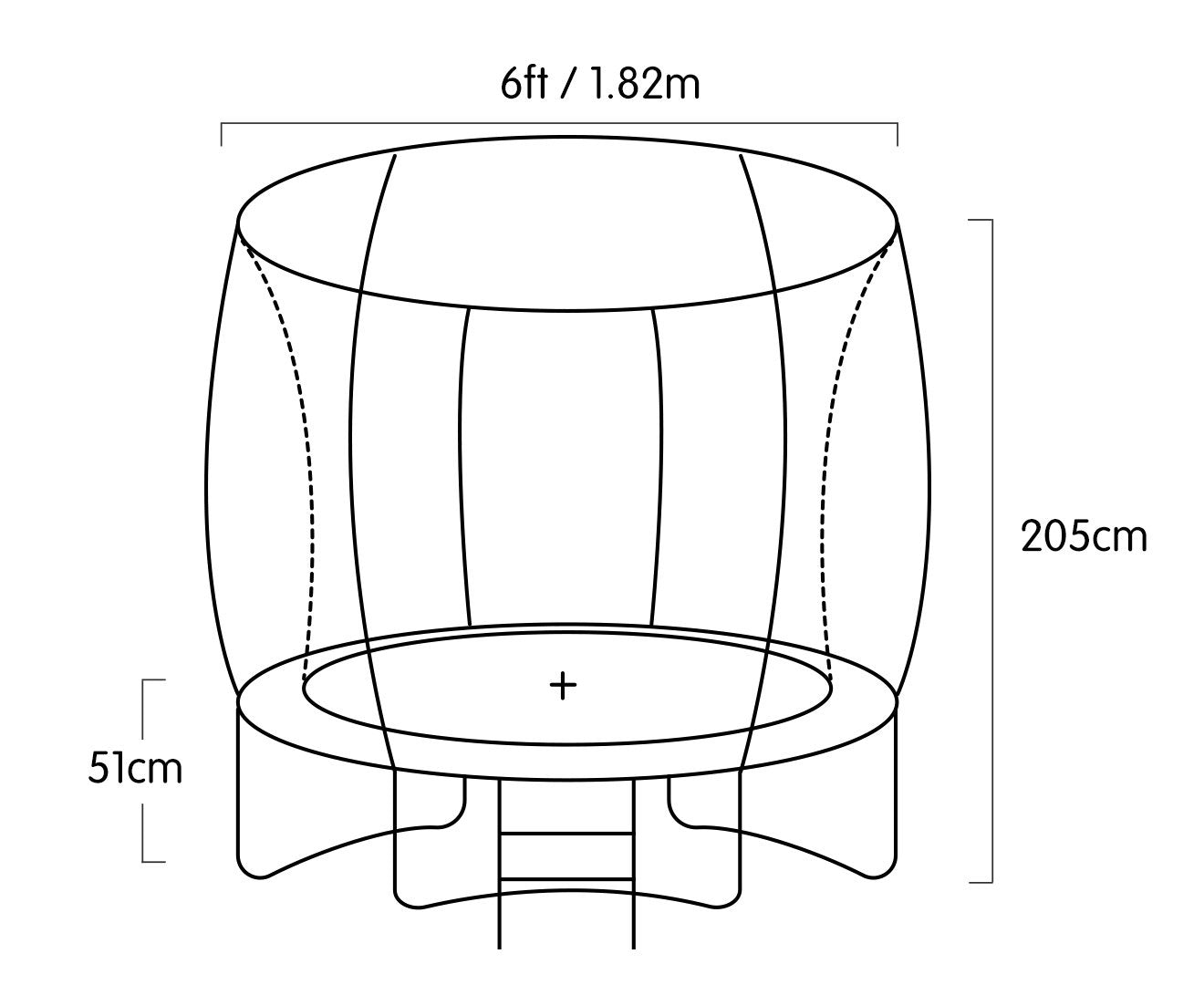 Kahuna Classic 6ft Outdoor Round Trampoline Safety Enclosure - Pink Kahuna