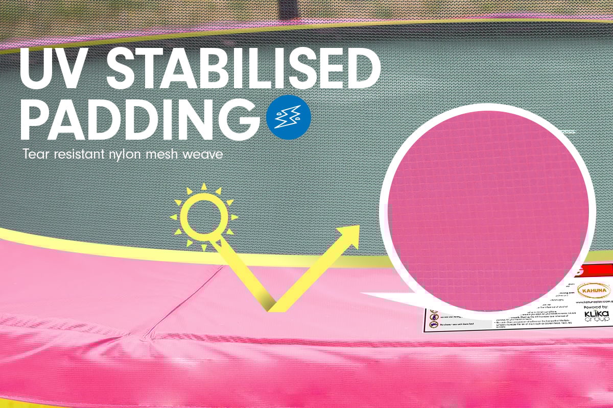Kahuna Classic 6ft Outdoor Round Trampoline Safety Enclosure And Basketball Hoop Set - Pink Kahuna