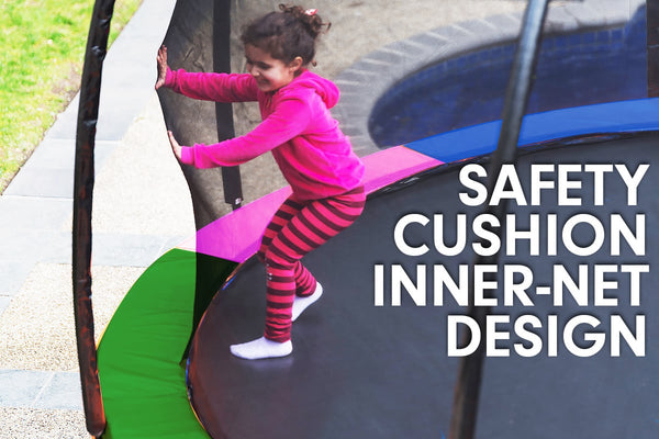 Kahuna 6ft Trampoline Round Free Pad Cover Spring Mat Net Safety Net Enclosure Rainbow Kahuna