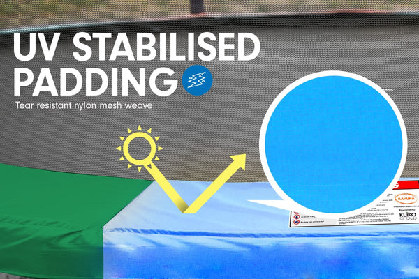 Kahuna 6ft Trampoline Round Free Pad Cover Spring Mat Net Safety Net Enclosure Rainbow Kahuna