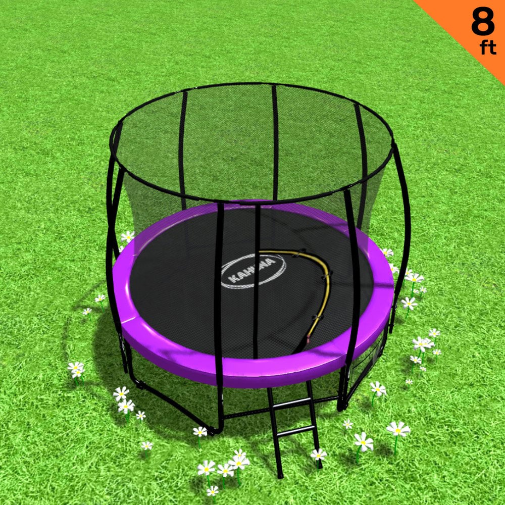 Kahuna 8ft Trampoline Free Ladder Spring Mat Net Safety Pad Cover Round Enclosure Purple Kahuna