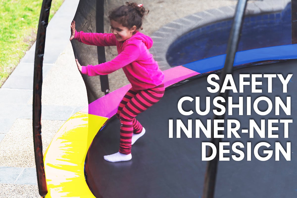 Kahuna 8ft Outdoor Rainbow Trampoline For Kids And Children Suited For Fitness Exercise Gymnastics With Safety Enclosure Kahuna