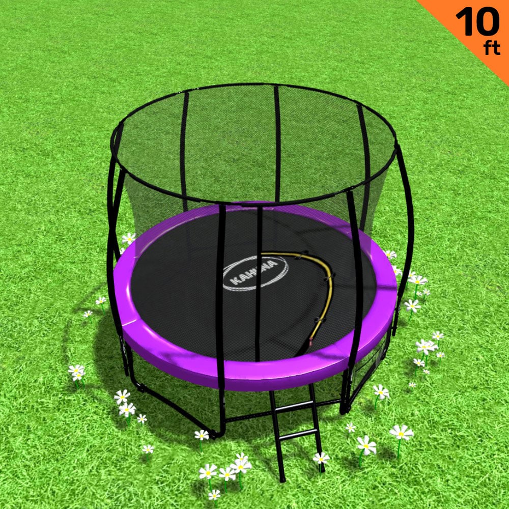 Kahuna 10ft Trampoline Free Ladder Spring Mat Net Safety Pad Cover Round Enclosure Purple Kahuna