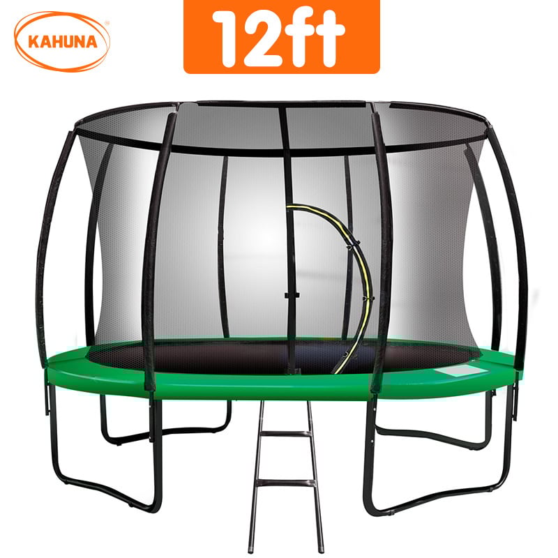 Kahuna 12ft Trampoline Free Ladder Spring Mat Net Safety Pad Cover Round Enclosure Green Kahuna
