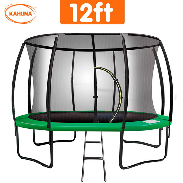 Kahuna 12ft Trampoline Free Ladder Spring Mat Net Safety Pad Cover Round Enclosure Green Kahuna