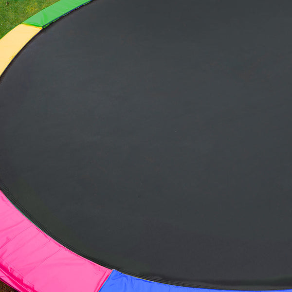 Kahuna 12ft Outdoor Trampoline Kids Children With Safety Enclosure Pad Mat Ladder Basketball Hoop Set - Rainbow Kahuna