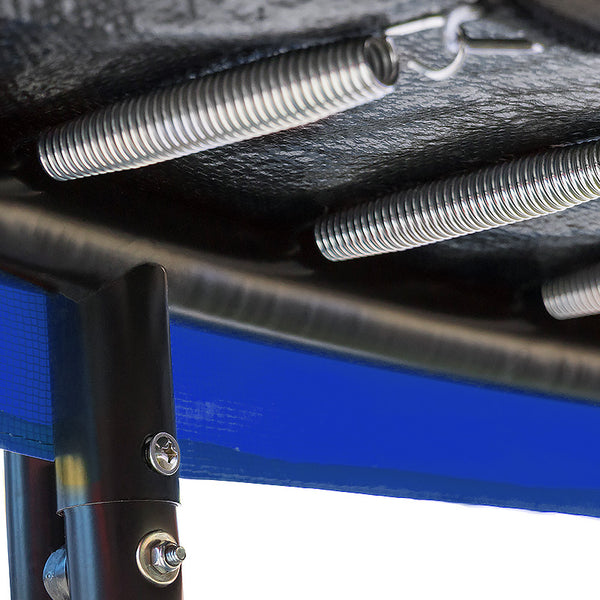 Kahuna 14ft Outdoor Trampoline Kids Children With Safety Enclosure Pad Mat Ladder Basketball Hoop Set - Blue Kahuna