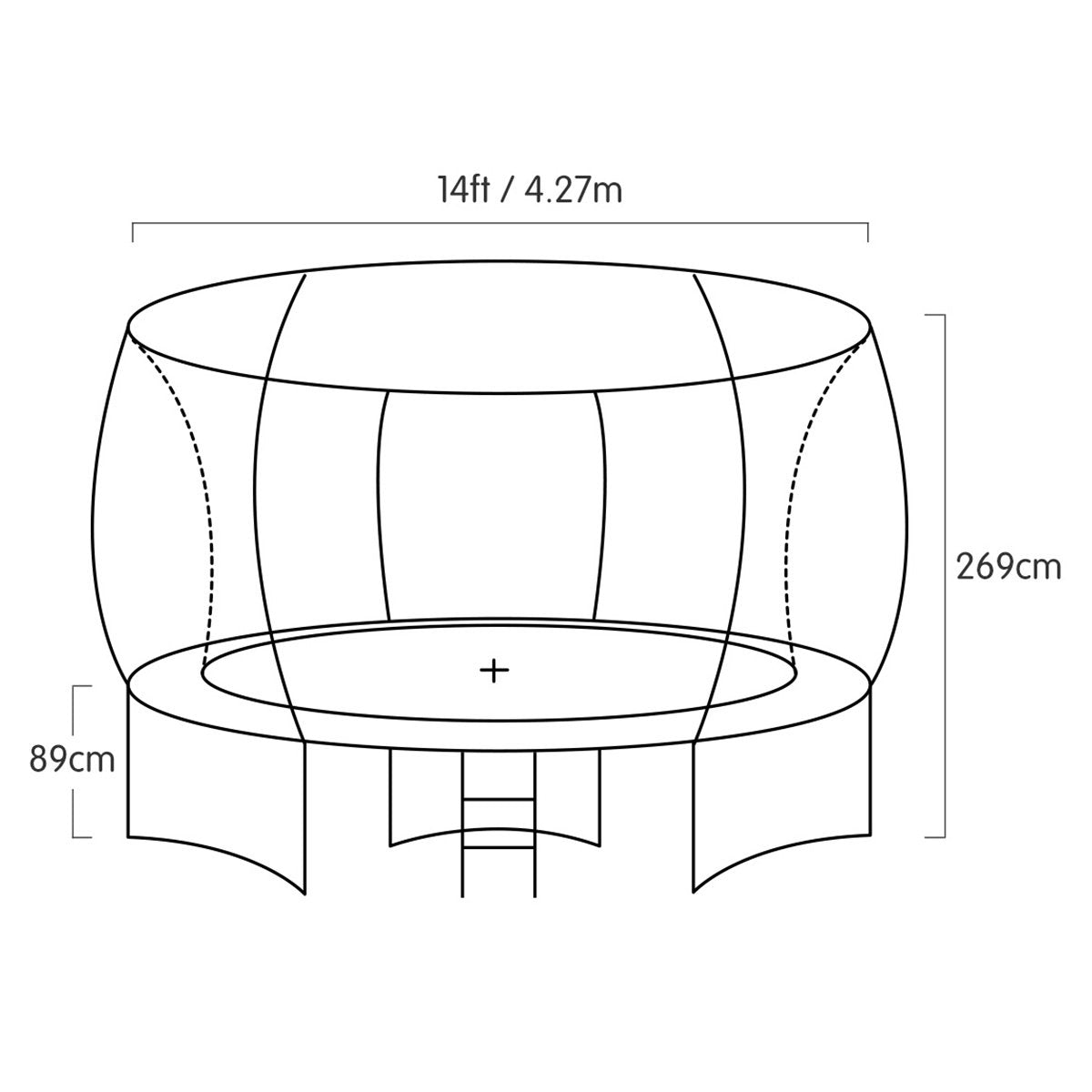 Kahuna 14ft Trampoline Free Ladder Spring Mat Net Safety Pad Cover Round Enclosure - Orange Kahuna