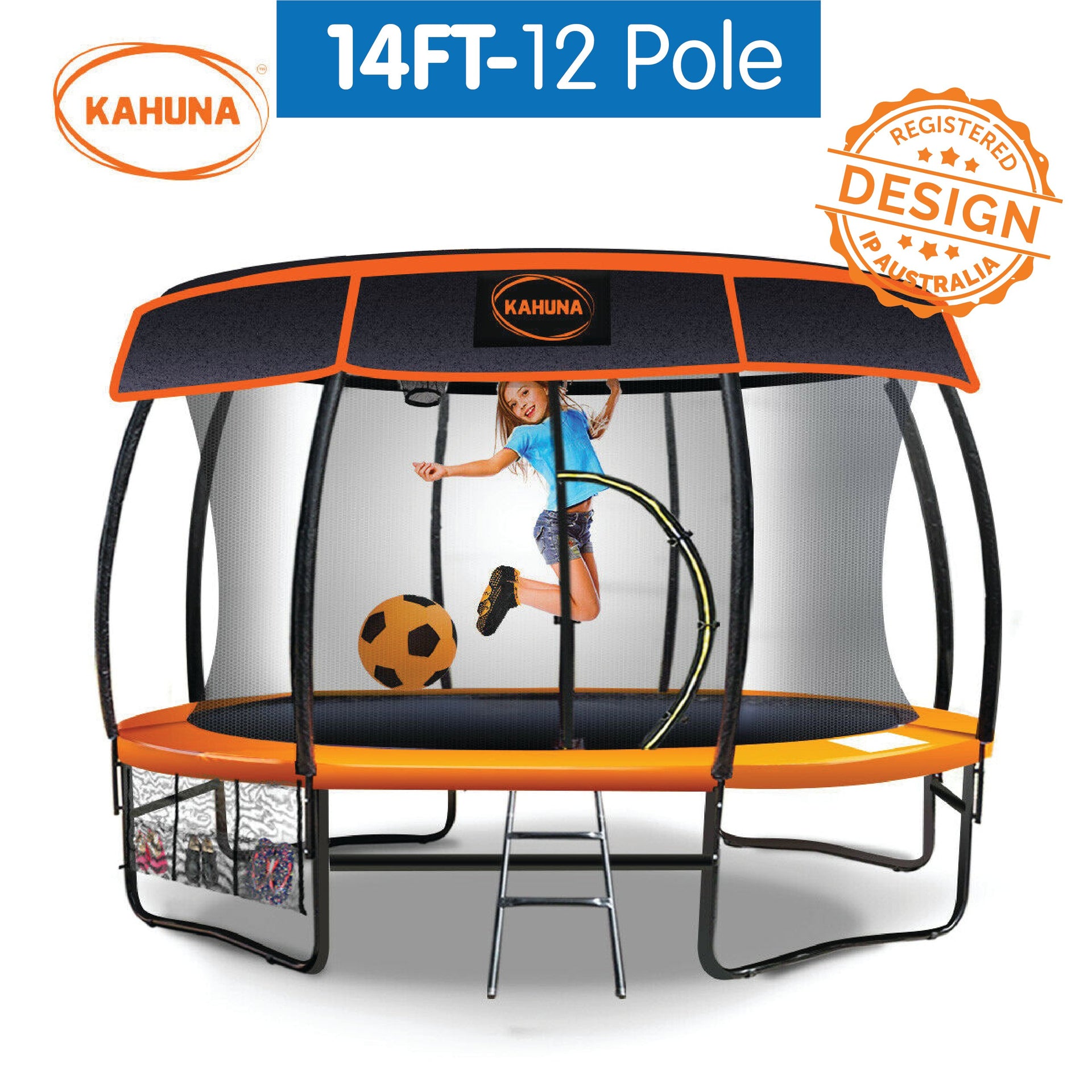 Kahuna 14ft-12 Pole Trampoline Roof Shade Cover Kahuna