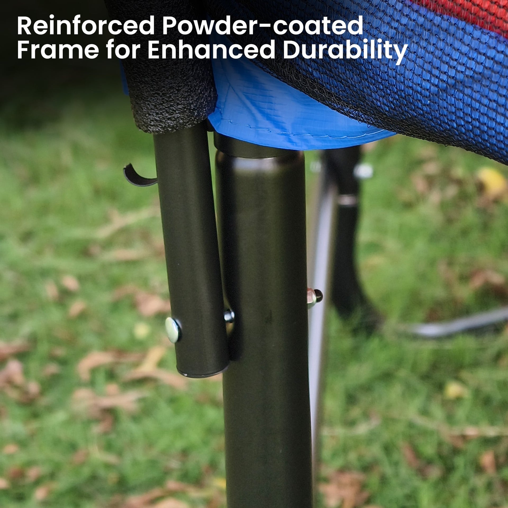 Kahuna 10 ft x 15 ft Oval Outdoor Trampoline w/ Basketball Set Reversible Rainbow & Orange Safety Pad Safety Net Ladder Kahuna