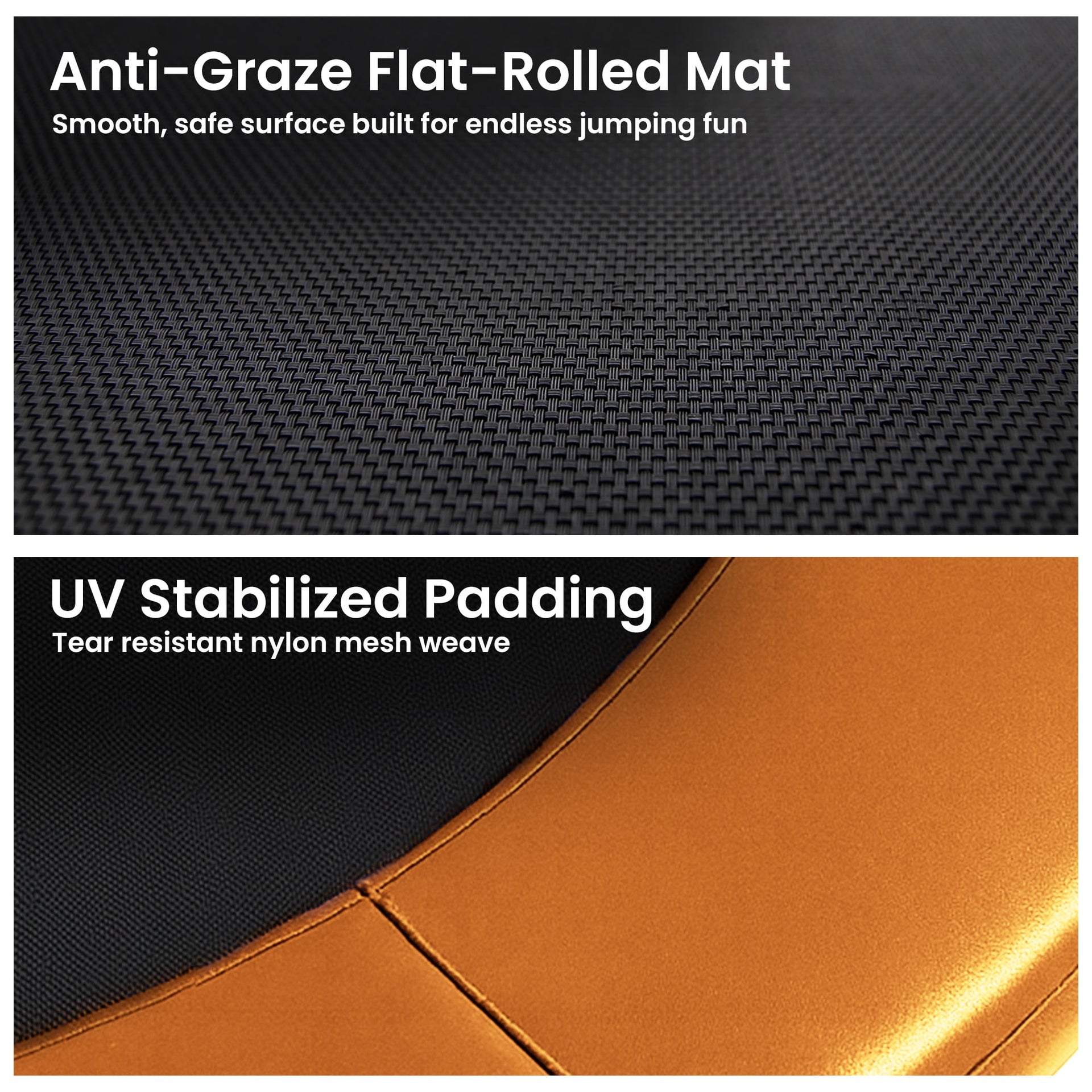 Kahuna 10 ft x 15 ft Oval Outdoor Trampoline L.E.D. Basketball Set Reversible Rainbow & Orange Safety Pad Safety Net Ladder Kahuna