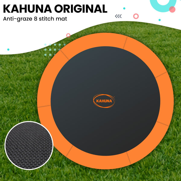 Kahuna Twister 12ft Springless Trampoline Outdoor Mat Pad Net Ladder with Basketball Set Kahuna