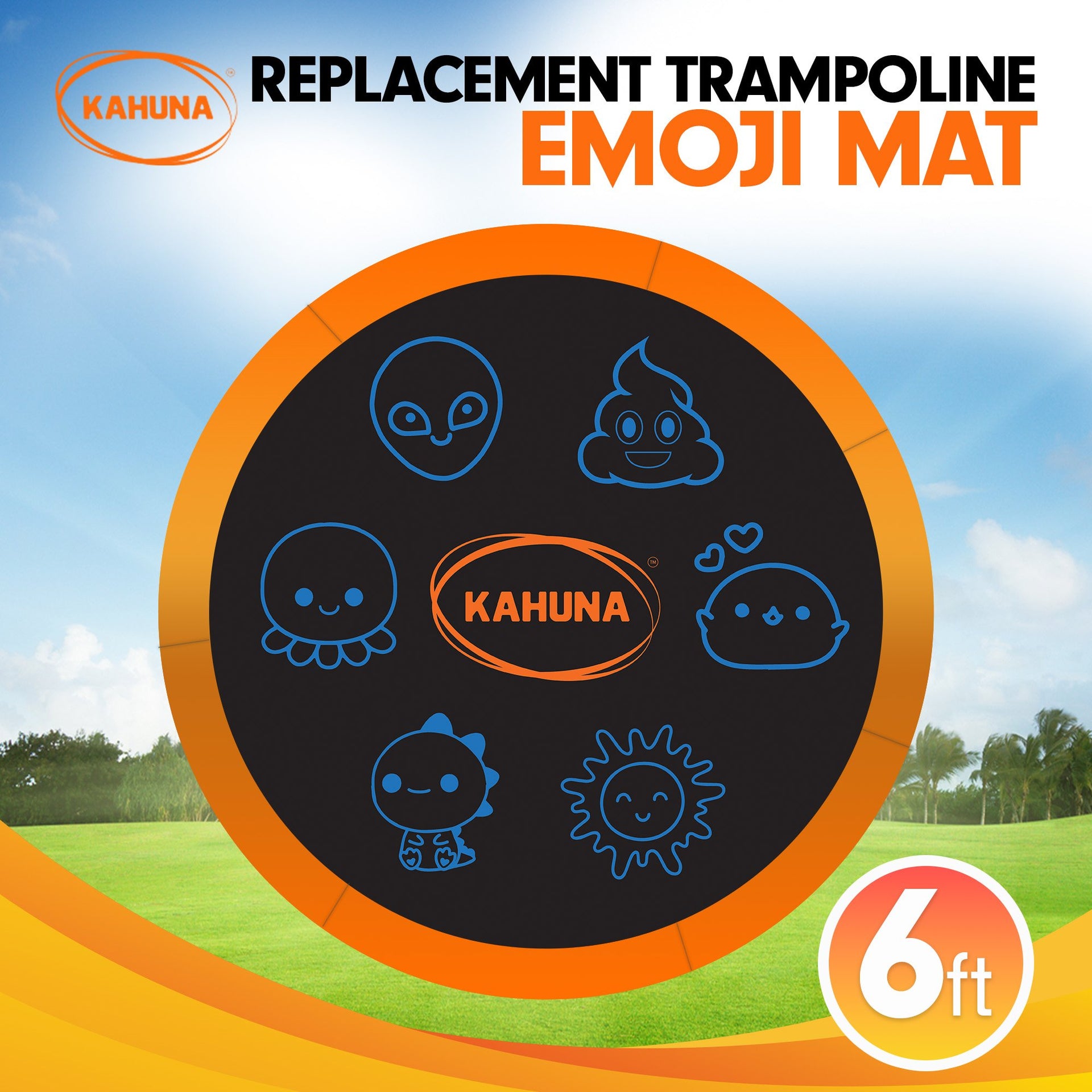 Kahuna 6ft Replacement Trampoline Jumping Mat - Emoji Kahuna