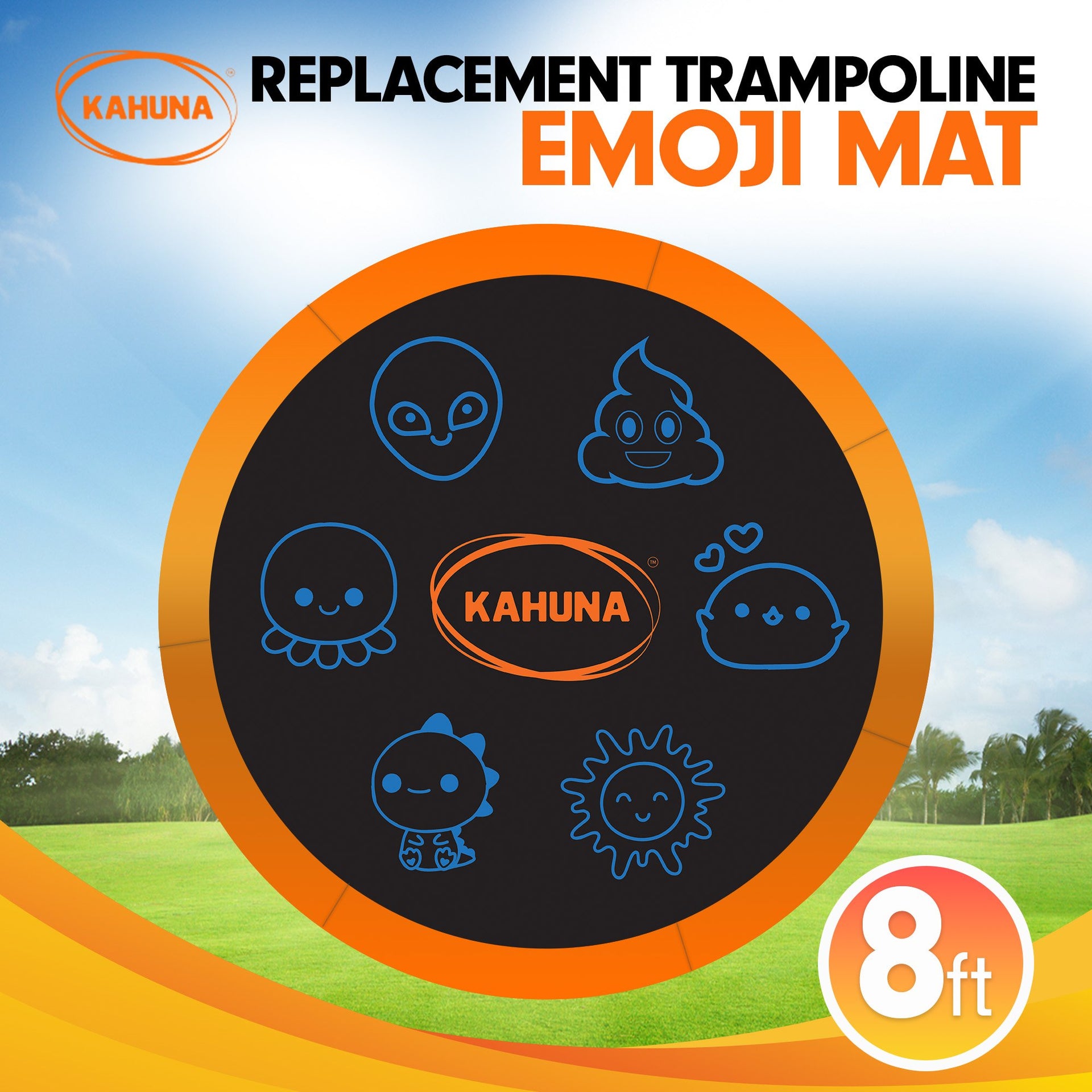Kahuna 8ft Replacement Trampoline Jumping Mat - Emoji Kahuna