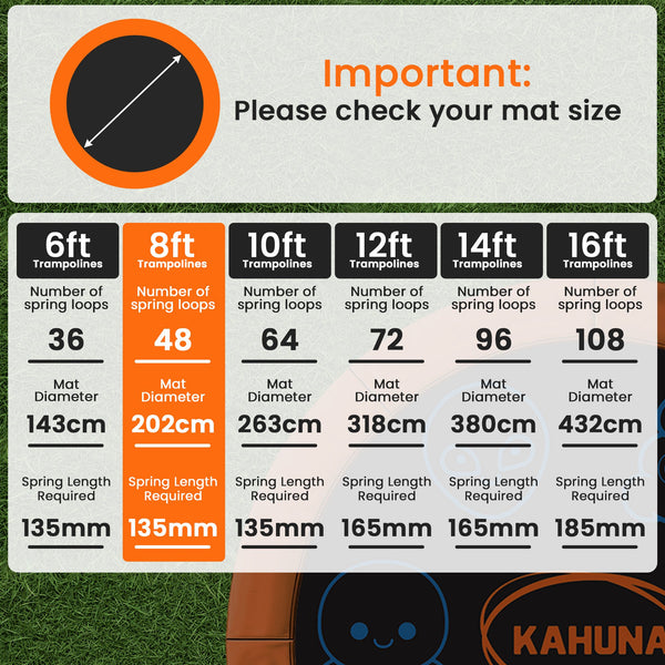 Kahuna 8ft Replacement Trampoline Jumping Mat - Emoji Kahuna